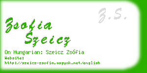 zsofia szeicz business card