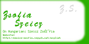 zsofia szeicz business card